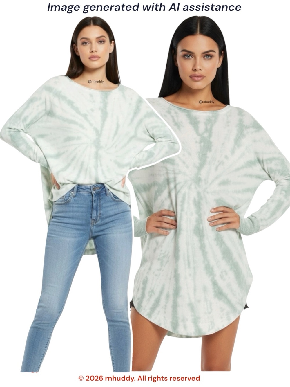 Blank NYC L round hem tie dye sweater